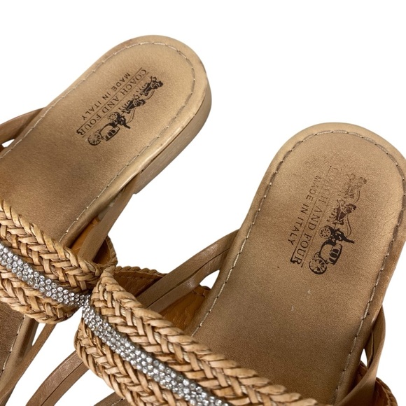 Coach and Four Sandals Slip On Tan Made in Italy Women’s Size 7 - Picture 4 of 12